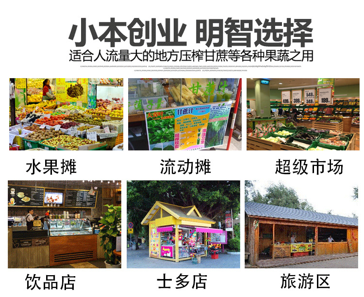元芳廠家直銷商用蓄電池電瓶甘蔗機(jī) 全自動不銹鋼甘蔗榨汁機(jī)臺式